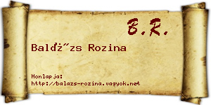Balázs Rozina névjegykártya