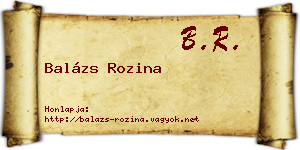 Balázs Rozina névjegykártya